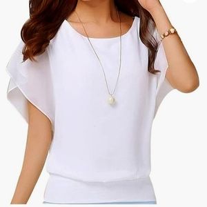 Loose short sleeve casual chiffon top